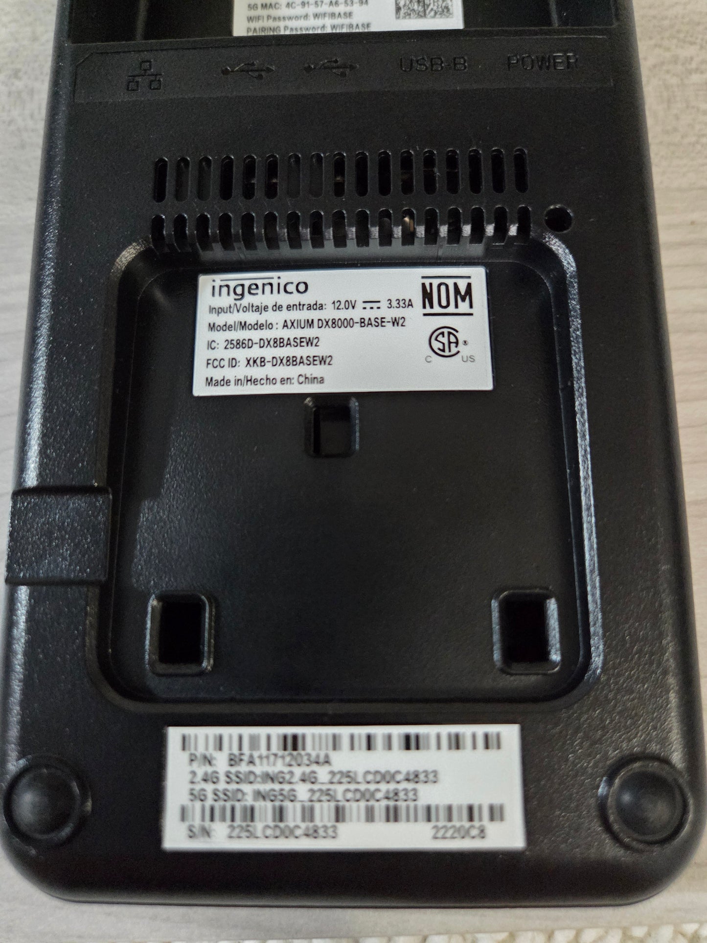 Ingenico Axium DX8000-BASE-W2 with Power Supply ~ Ethernet/2.4G/5G/Wifi POS Nerds