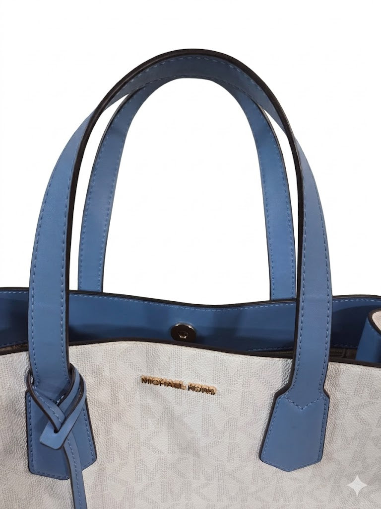 MICHAEL KORS Logo Maple Large NS Tote French Blue ~ MSRP $398 w/ MK Dust Bag