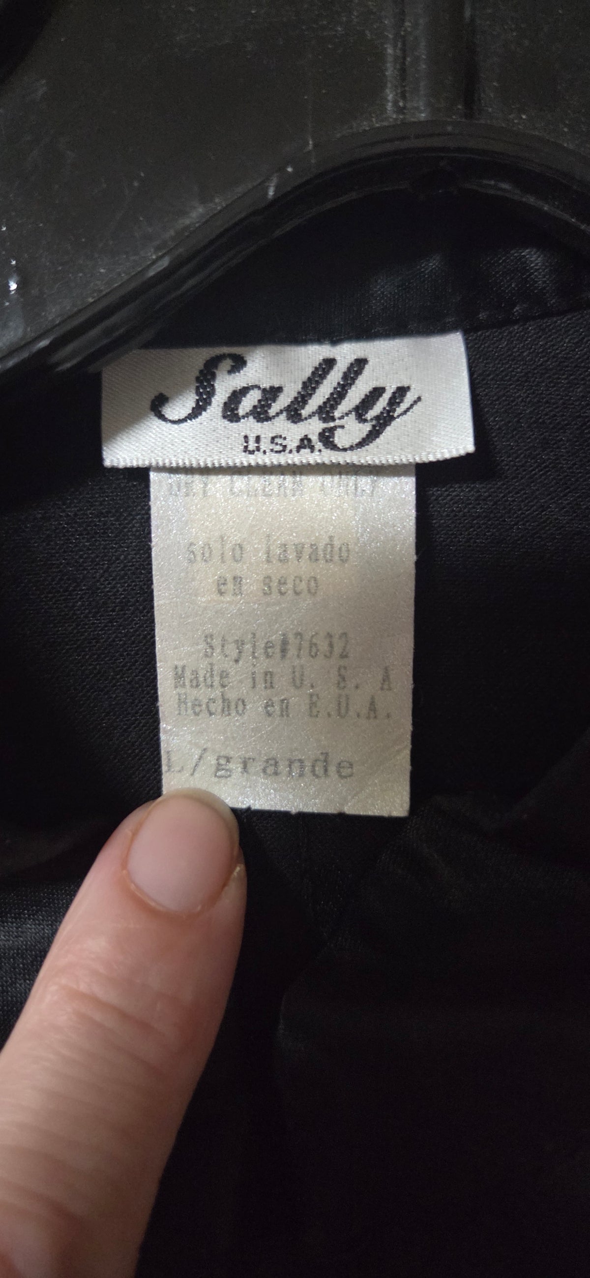 Vintage Sally USA Black Brocade Mandarin Collar Long Tunic & Pant Set Size L POS Nerds