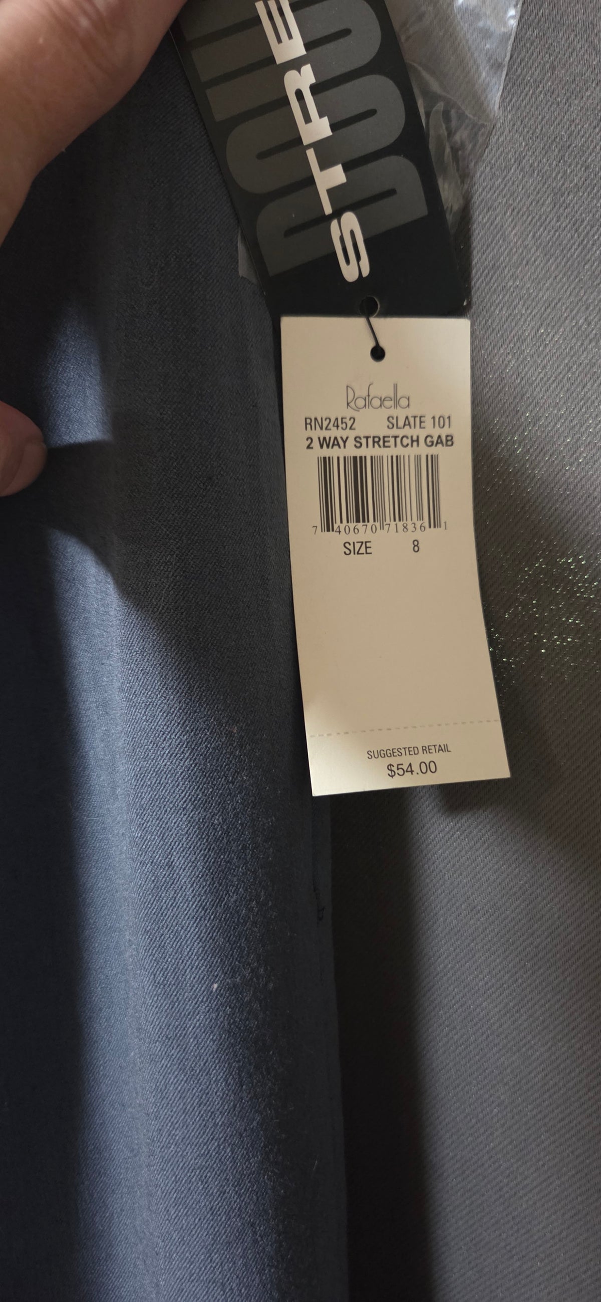 Rafaella Slate Blue 2-Way Stretch Gabardine Dress Pants Women- Size 8 POS Nerds