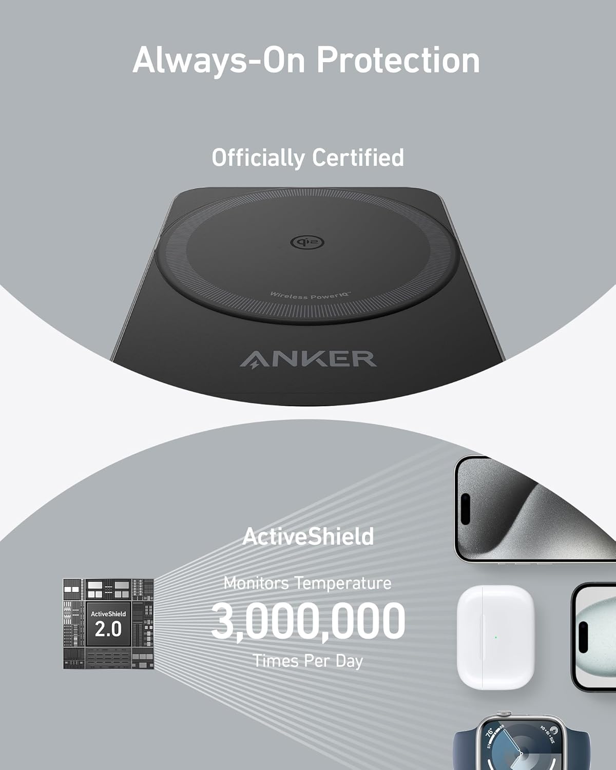 Anker MagGo Wireless Charging Station (Foldable 3-in-1) Anker