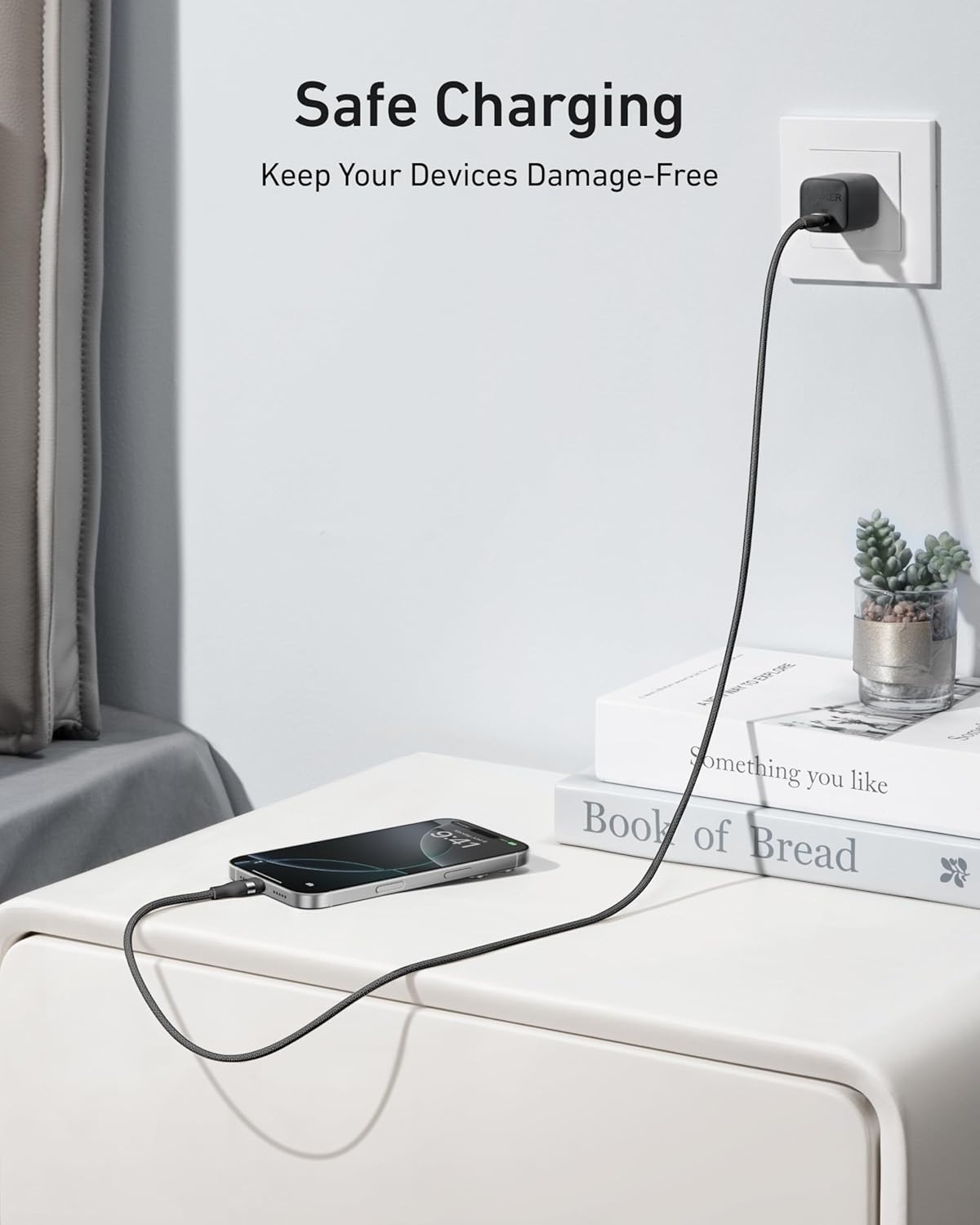 Anker USB-C to USB-C Cable (3 ft / 6 ft, 240W, Upcycled-Braided) Anker