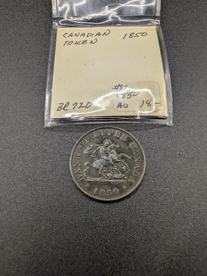 1850 Upper Canada 1/2 Penny Token XF Condition Coin Only 1.5 Million Minted POS Nerds