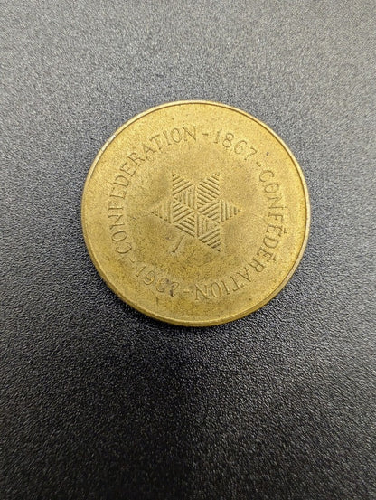 1867-1967 Canada Centennial Confederation Medal Vintage Bronze Brass Token 36mm POS Nerds