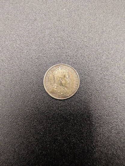 1910 Canada Silver 5 Cents Edward VII Fishscale Coin - 92.5% Sterling Silver POS Nerds