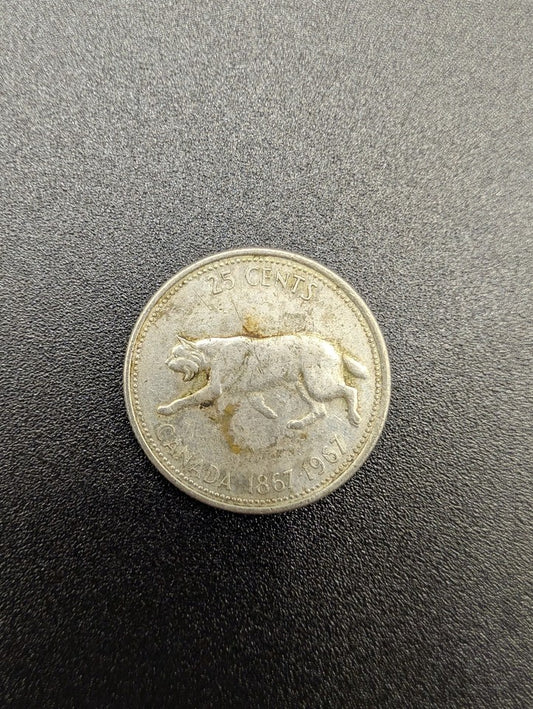 1967 100th Anniversary Of Canada  25 Cents Silver Coin POS Nerds