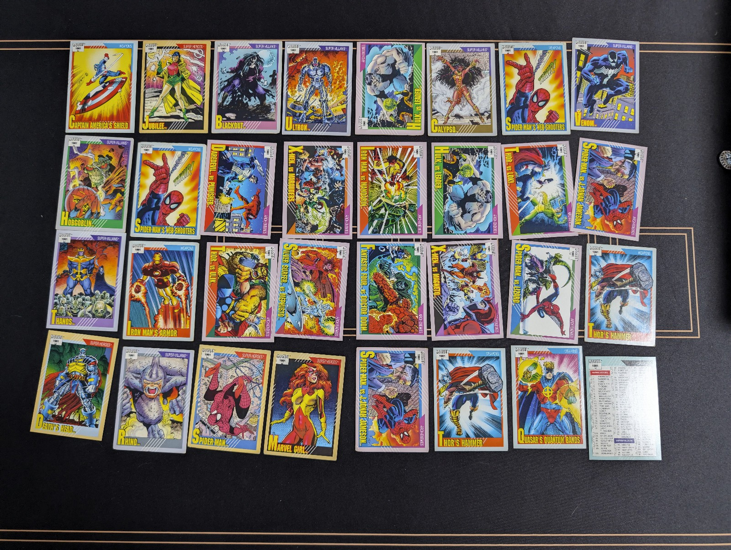 1991 Impel Marvel Universe Trading Card Lot- Series 2 POS Nerds