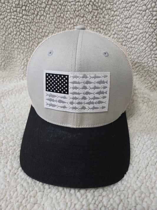 Columbia PFG Fish Flag Mesh Flex Hat - Gray/Black ~ One Size POS Nerds