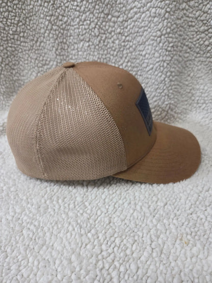 Columbia Brown Mesh Flexfit L/XL Tree/Flag Baseball/ Trucker Hat POS Nerds