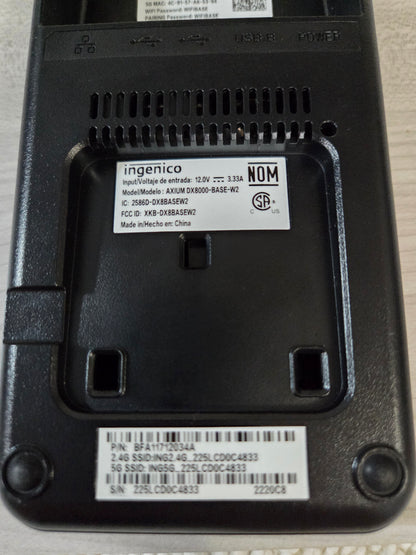 Ingenico Axium DX8000-BASE-W2 with Power Supply ~ Ethernet/2.4G/5G/Wifi POS Nerds