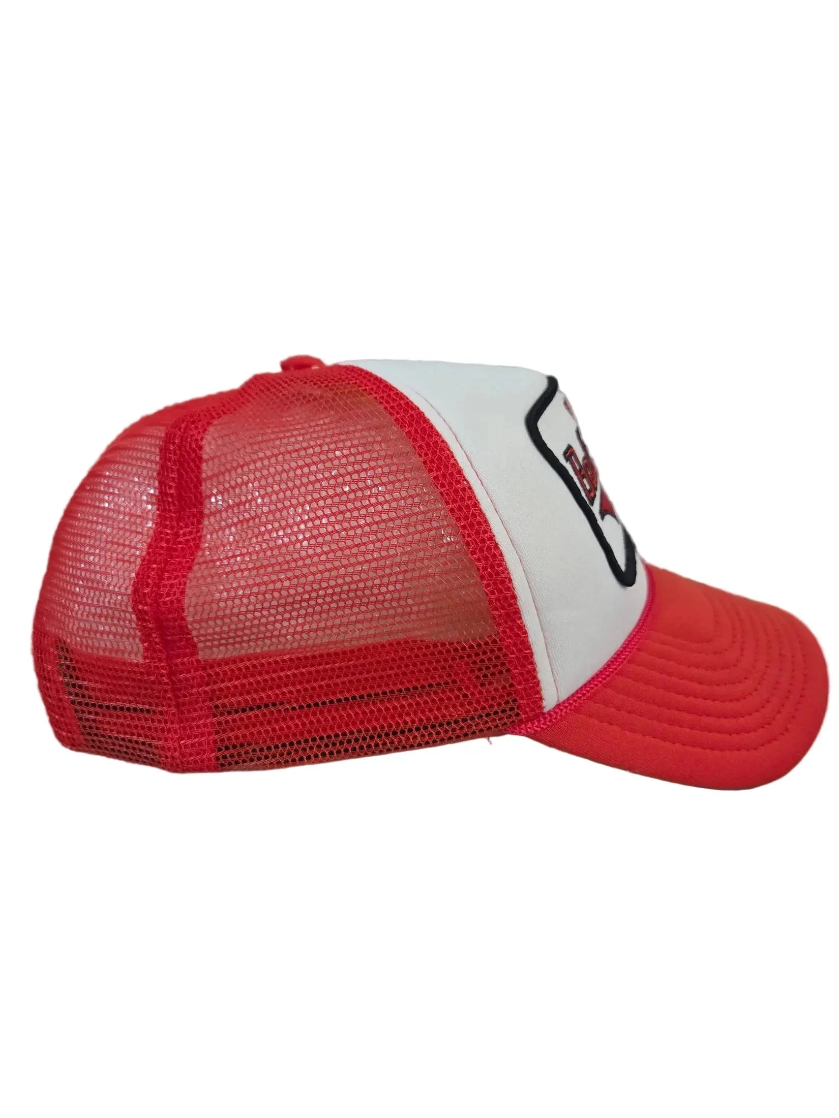 Spirit Halloween Balls Deep Baseball Team Trucker Hat Red White Mesh Snapback POS Nerds