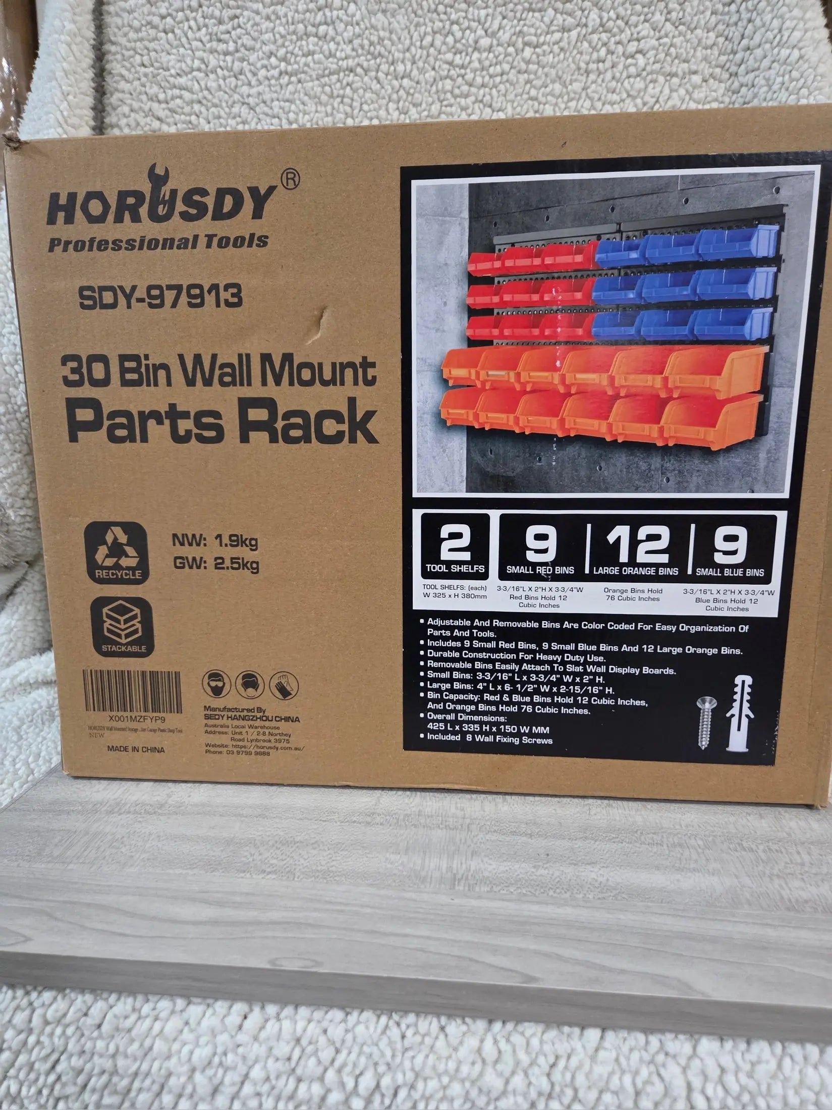 BRAND NEW~ Horusdy 30 Bin Parts Rack~ Wall Mounted POS Nerds