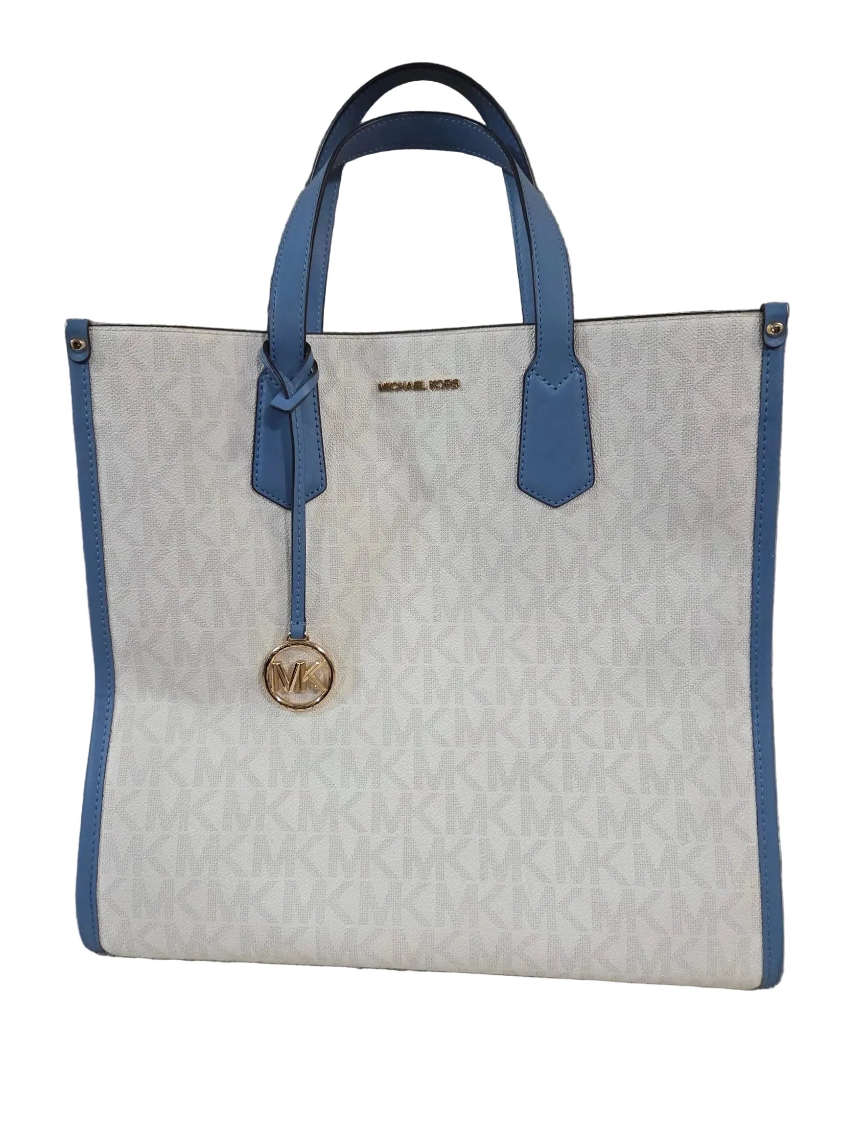 MICHAEL KORS Logo Maple Large NS Tote French Blue ~ MSRP $398 w/ MK Dust Bag POS Nerds