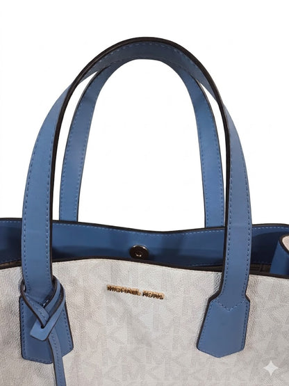 MICHAEL KORS Logo Maple Large NS Tote French Blue ~ MSRP $398 w/ MK Dust Bag