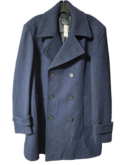 NWT ~ Jos.A.Bank Navy Reserve Double Breasted Wool Winter Peacoat ~ Men's Large POS Nerds
