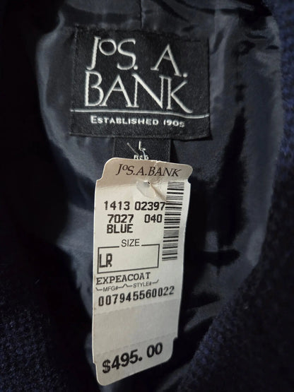 NWT ~ Jos.A.Bank Navy Reserve Double Breasted Wool Winter Peacoat ~ Men's Large POS Nerds