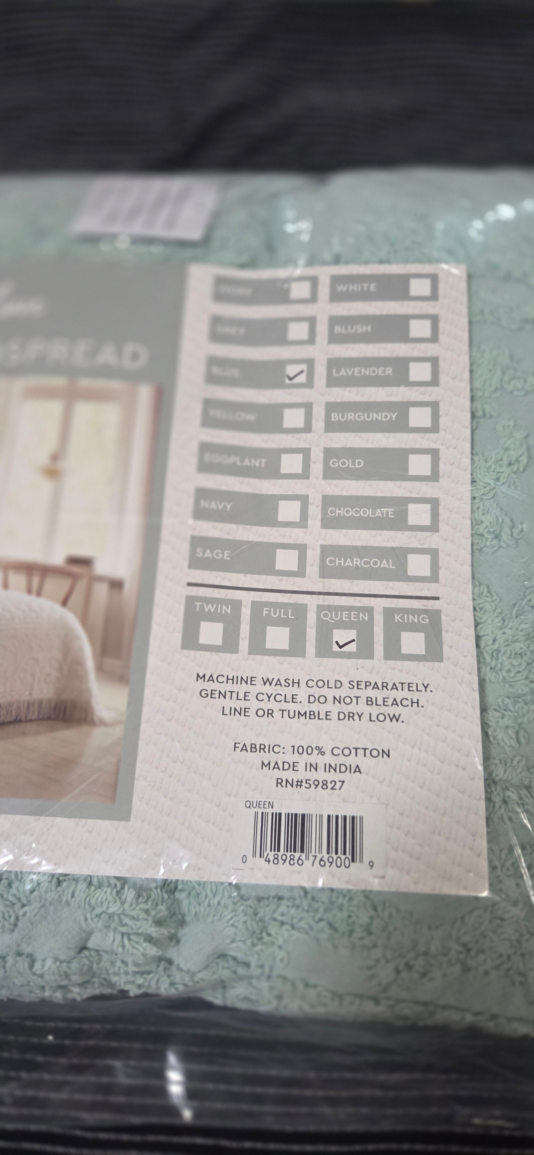 Beatrice Home Fashions Medallion Chenille Bedspread~ 100% Cotton ~ Queen ~ Blue POS Nerds