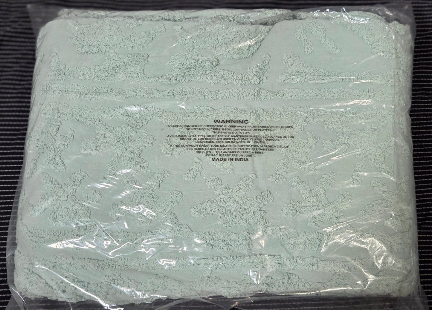 Beatrice Home Fashions Medallion Chenille Bedspread~ 100% Cotton ~ Queen ~ Blue POS Nerds