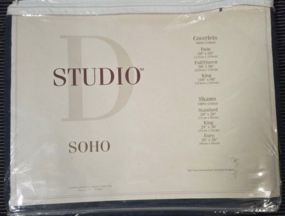 Dillards Studio D King Coverlet ~ Deep Blue Ribbed Texture ~ 100% Cotton ~ NWOT POS Nerds