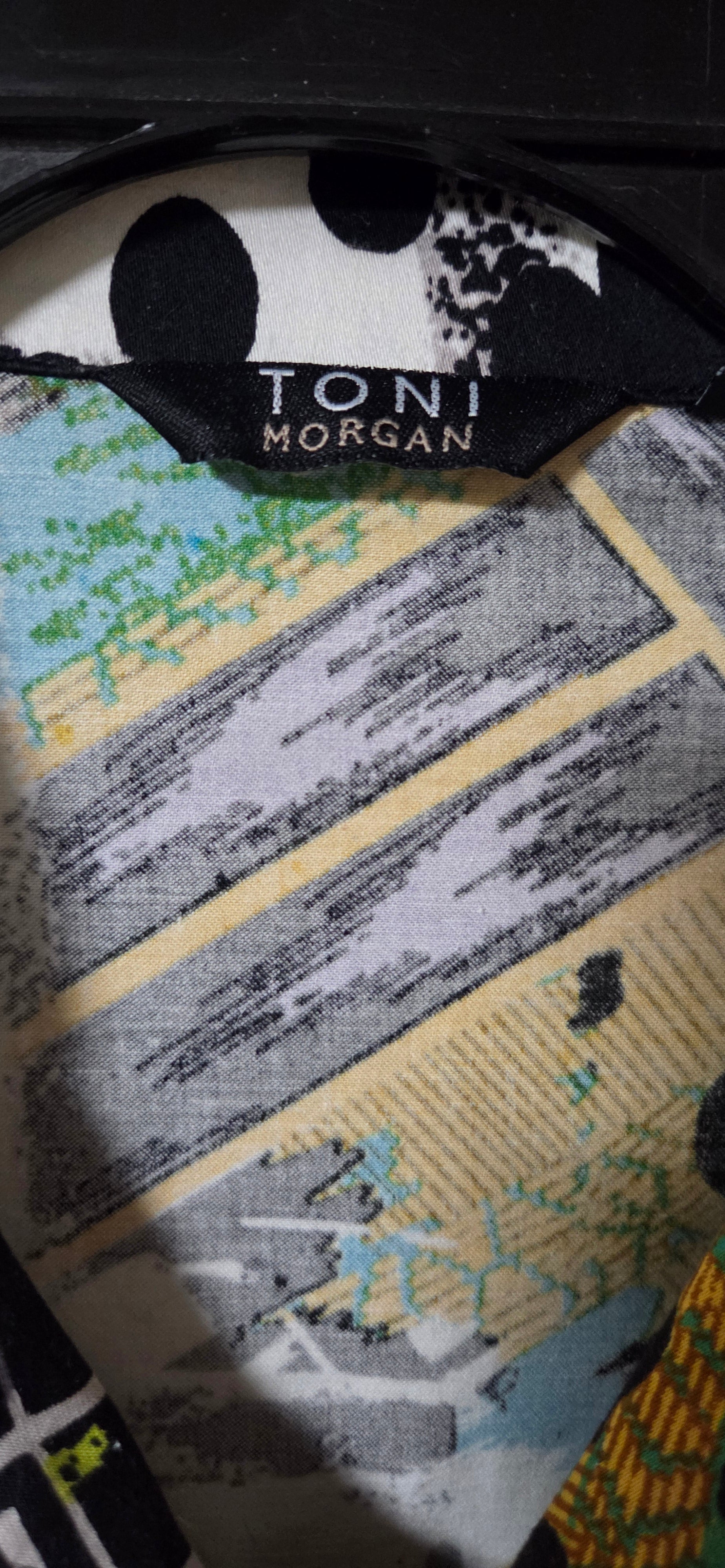 Toni Morgan Abstract Geometric Art to Wear Zip Front Jacket– Petite Medium POS Nerds