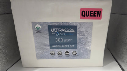 UltraCool with High IQ Cool Comfort 300 Thread Count Queen Sheet Set POS Nerds