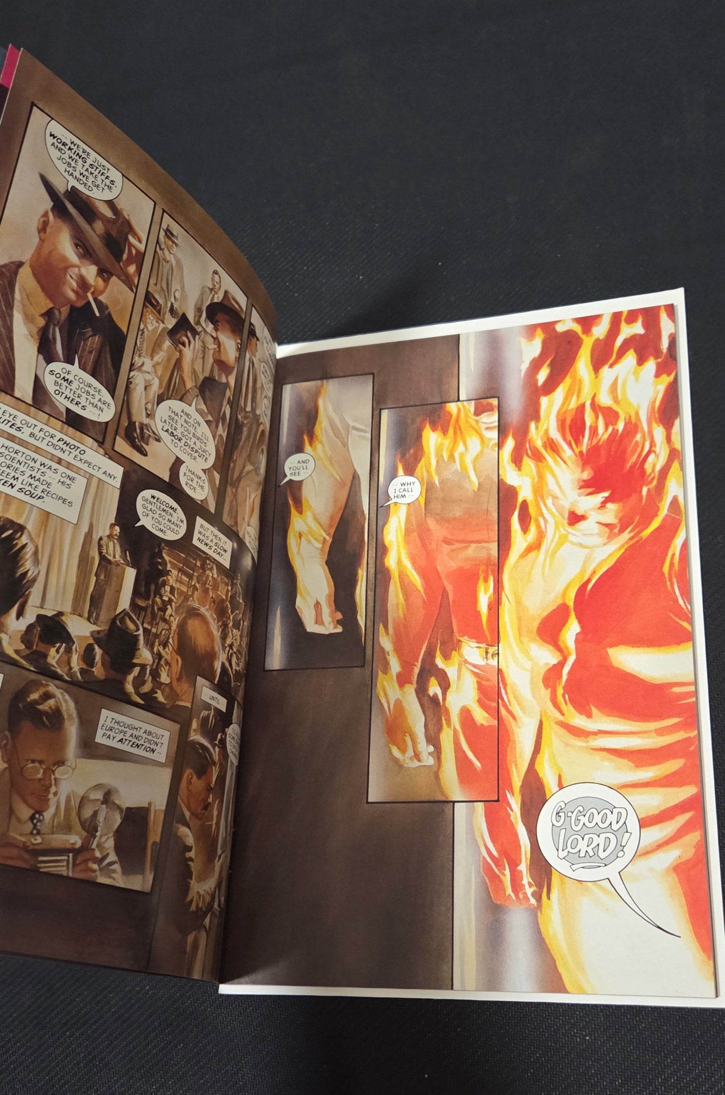 Marvels #1 (1994) Alex Ross Painted Acetate Cover 1st Print Origin Human Torch POS Nerds