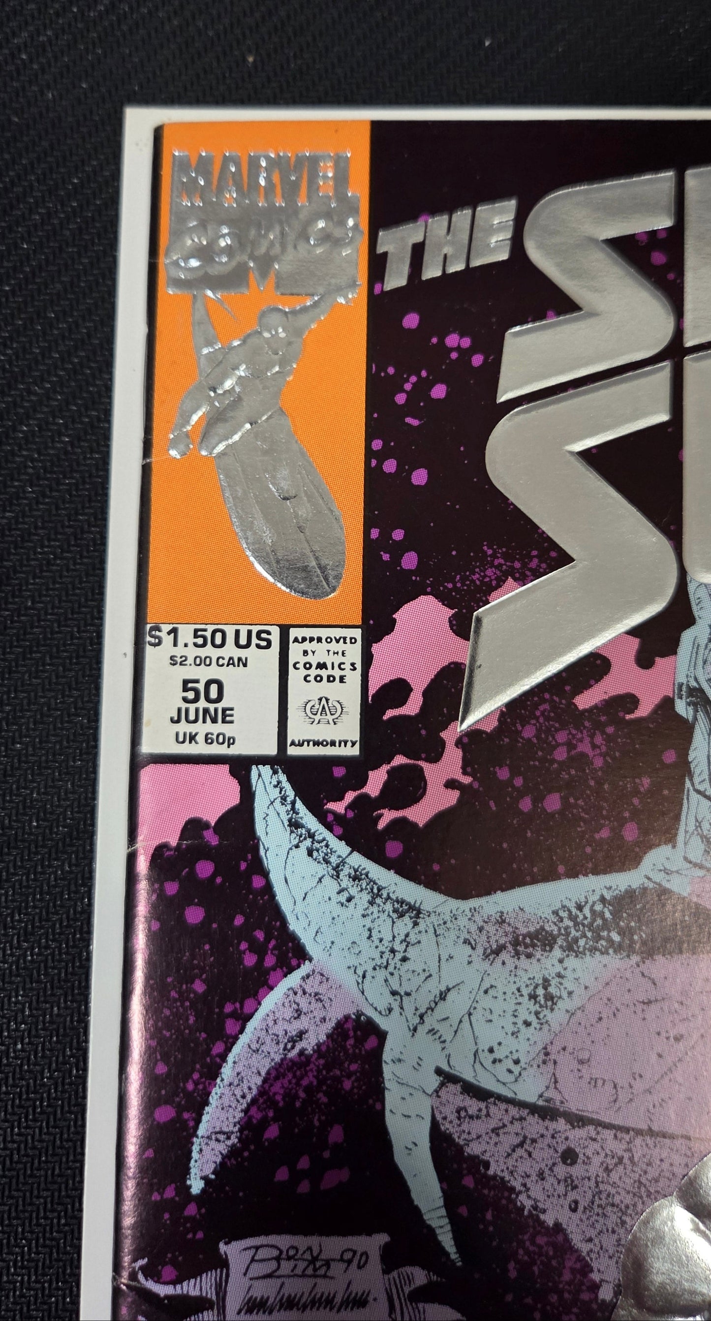 Silver Surfer #50 (June 1991) Foil Embossed Cover - Thanos - Marvel Comics POS Nerds