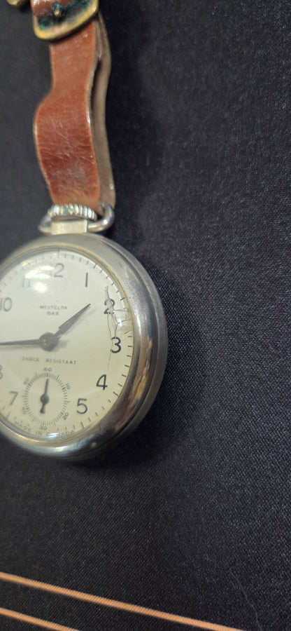 Vintage Canadian Westclox Dax Pocket Watch w/ Link-Belt Speeder Shovel Crane Fob POS Nerds