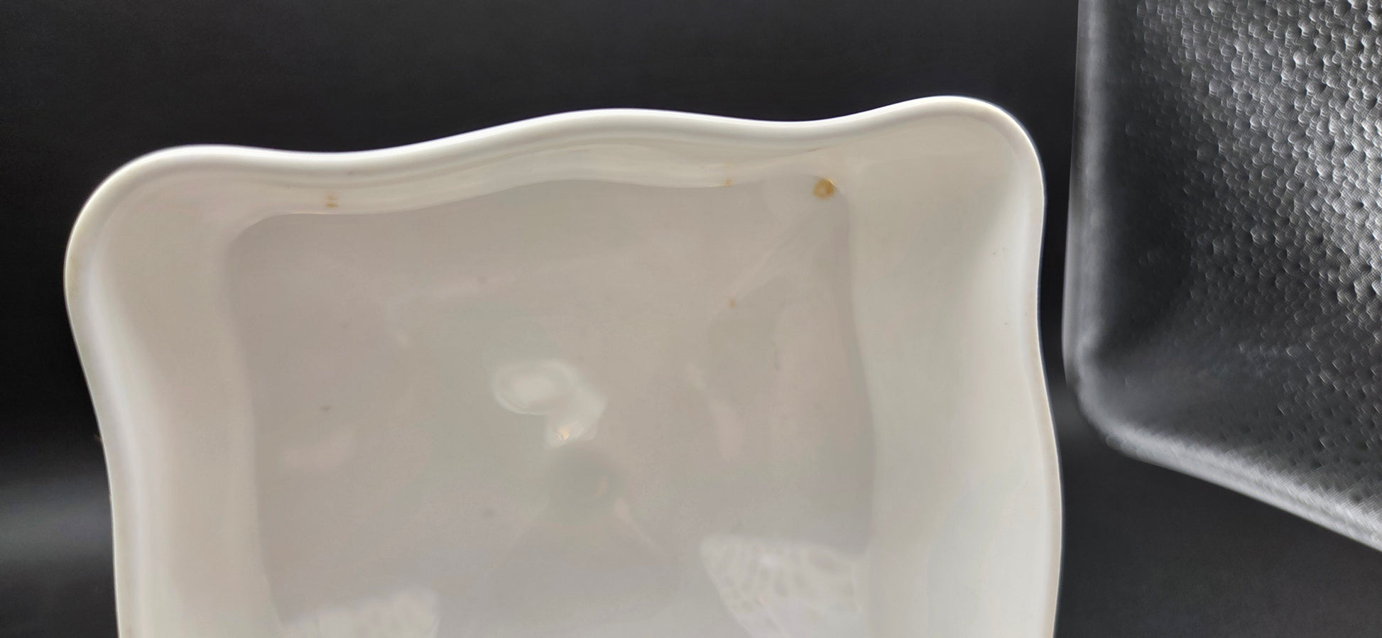 Vintage Queen Anne Bone China Covered Butter Dish ~ Gold Filigree Starburst POS Nerds