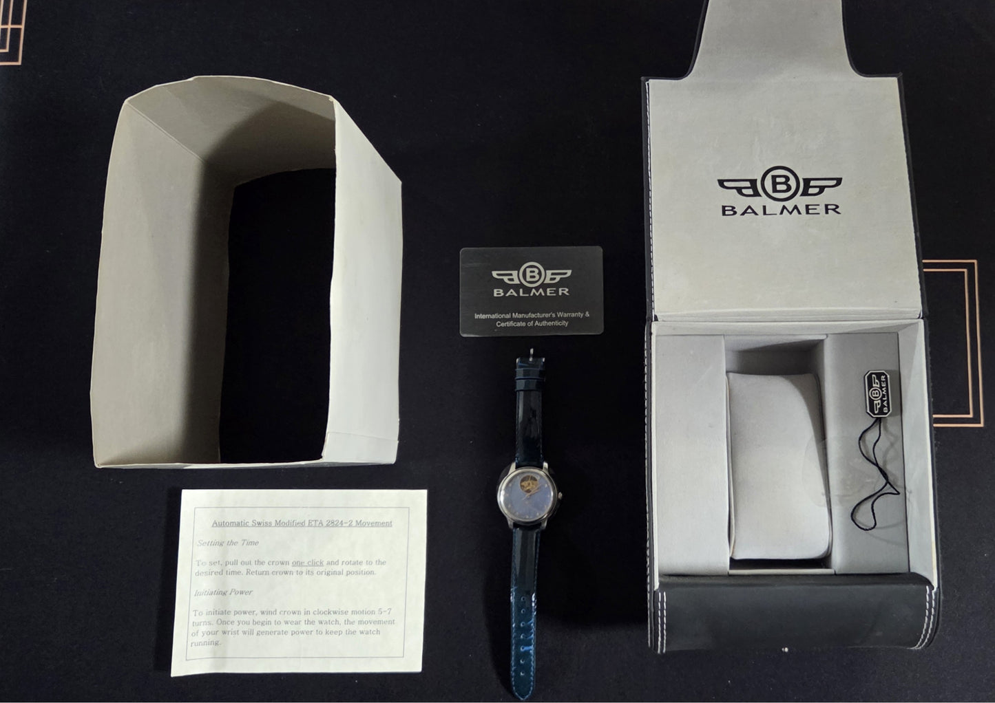 Balmer Special L/E Swiss Open Heart Diamond Watch Blue Dial w/ box POS Nerds