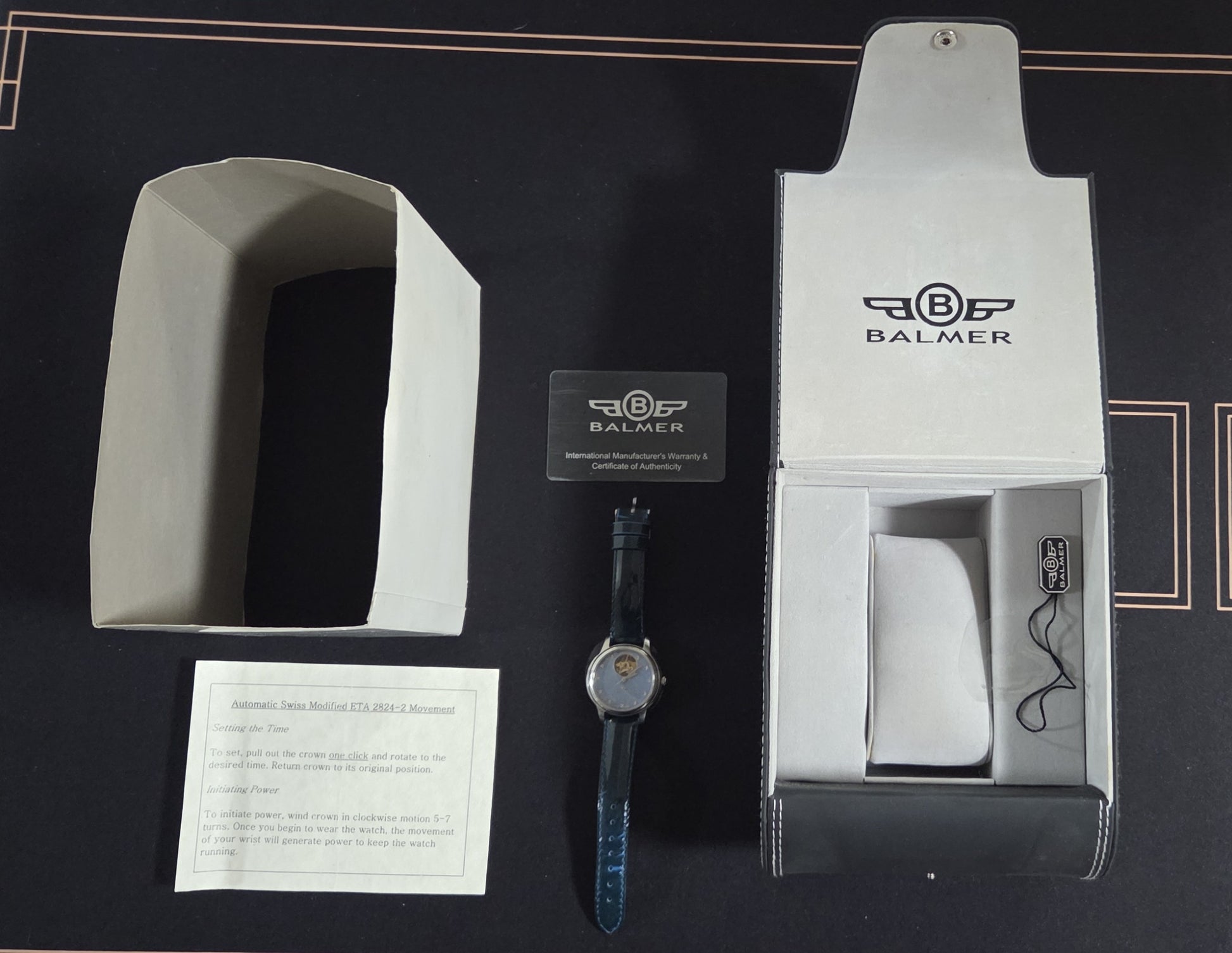 Balmer Special L/E Swiss Open Heart Diamond Watch Blue Dial w/ box POS Nerds