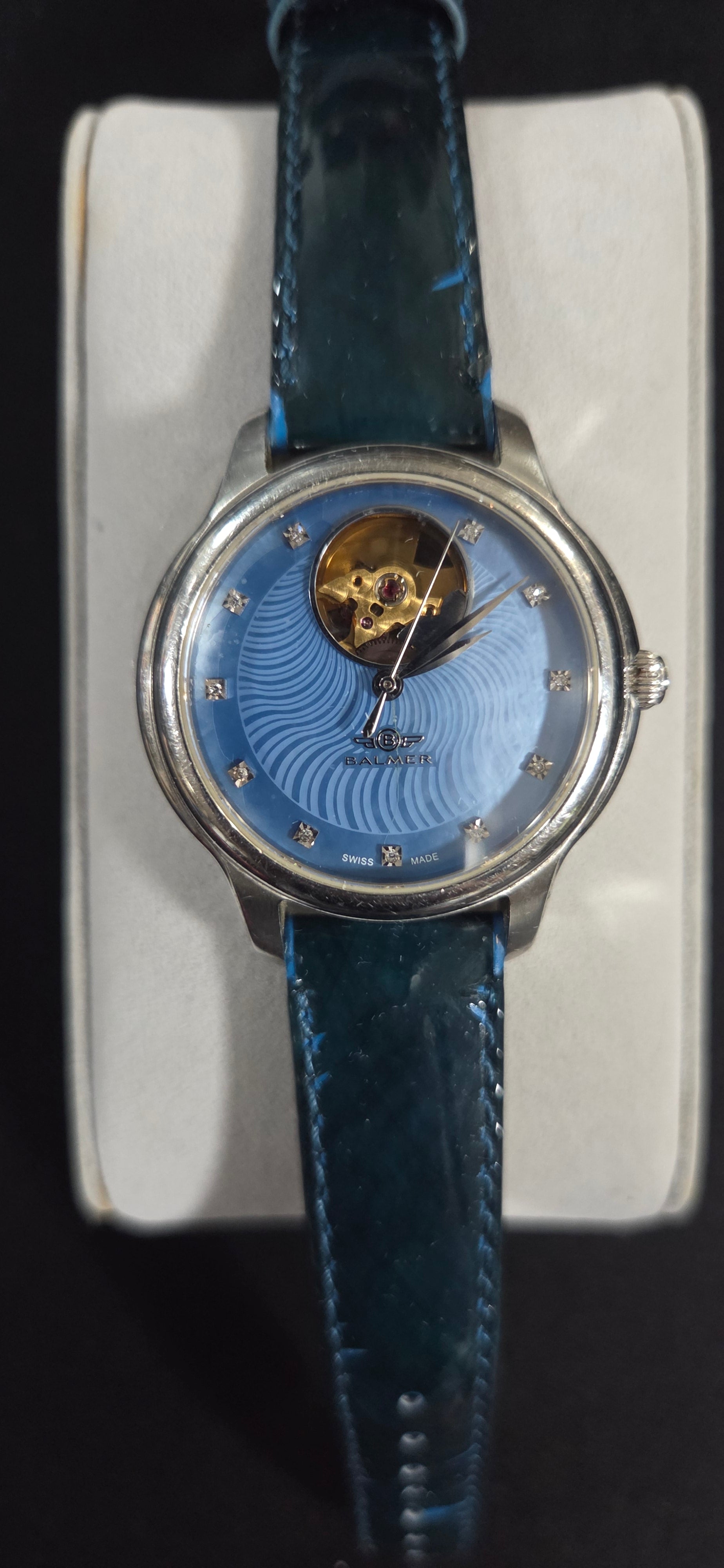 Balmer Special L/E Swiss Open Heart Diamond Watch Blue Dial w/ box POS Nerds