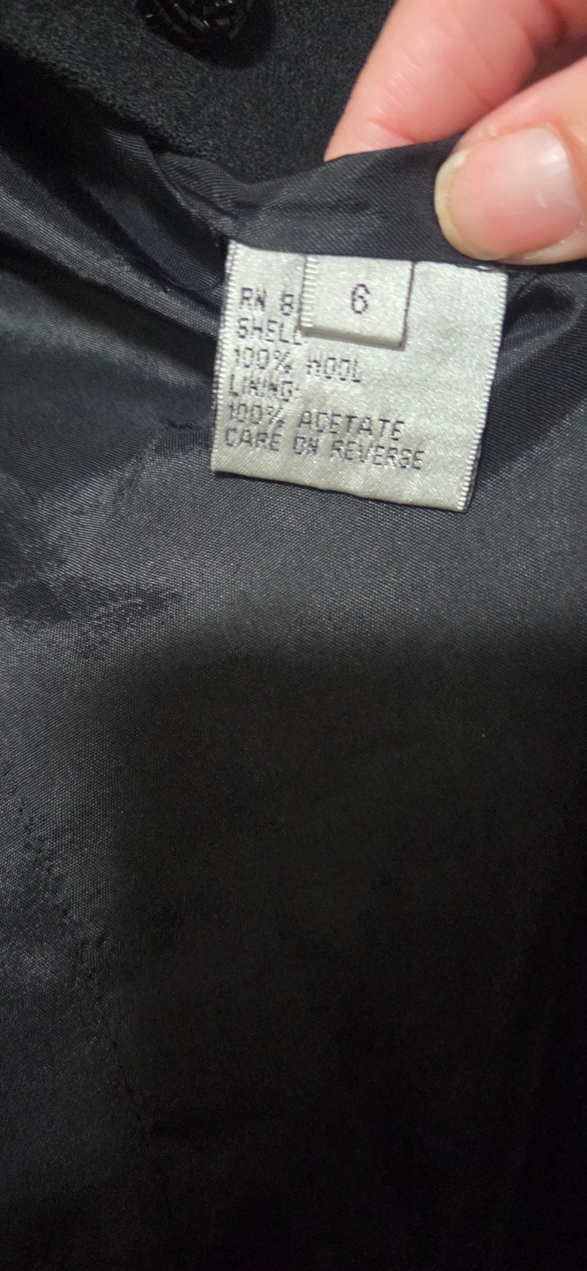 Vintage John Meyer Wool Black Blazer Beaded Sequin Jacket Women - Size 6 POS Nerds