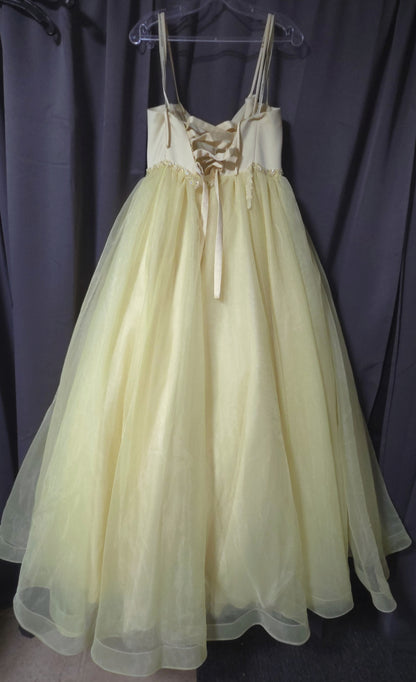 Morilee by Madeline Gardner Yellow Organza Ball Gown Dress Prom/Formal- Size 12 POS Nerds