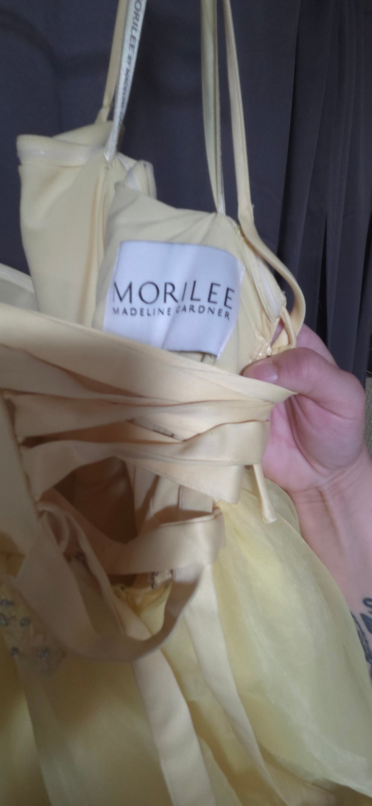 Morilee by Madeline Gardner Yellow Organza Ball Gown Dress Prom/Formal- Size 12 POS Nerds