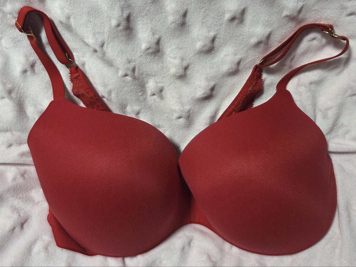VS Red Incredible Wireless Contour T-Shirt Bra Convertible Straps ~ 38DD POS Nerds
