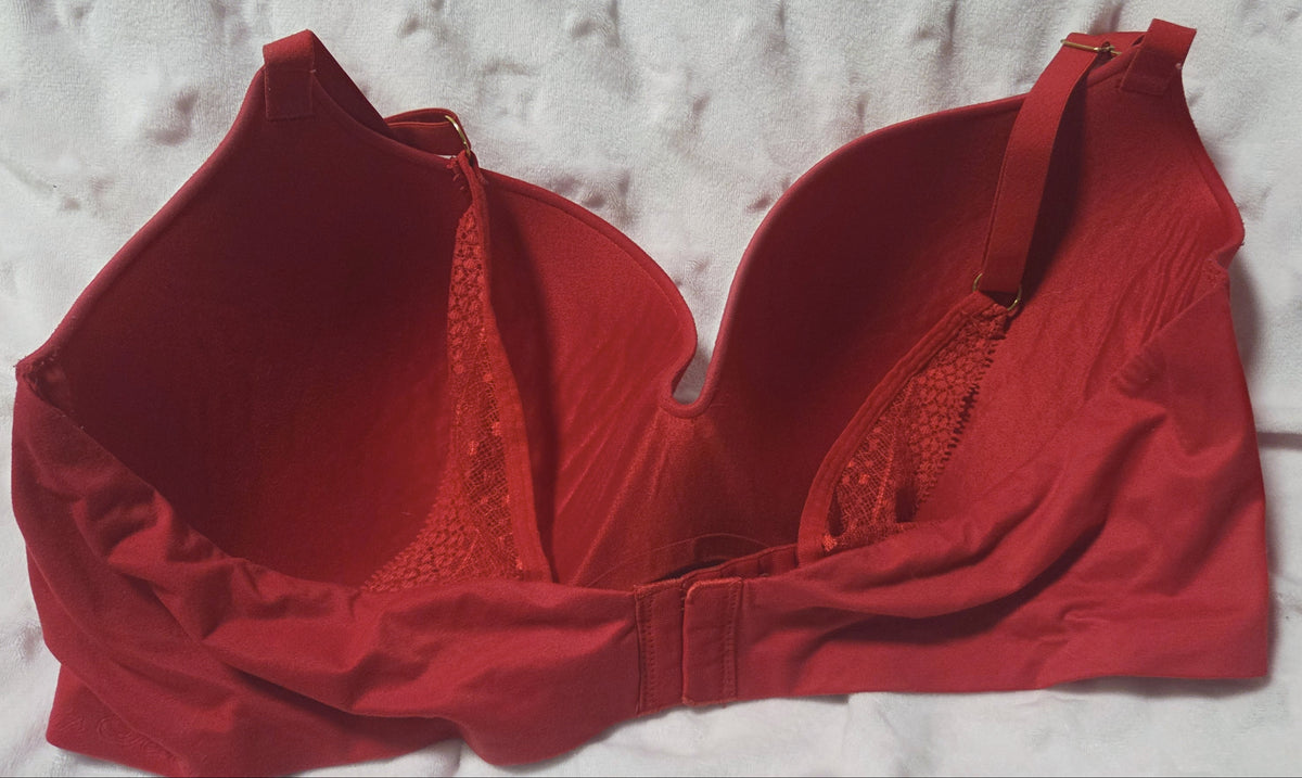 VS Red Incredible Wireless Contour T-Shirt Bra Convertible Straps ~ 38DD POS Nerds