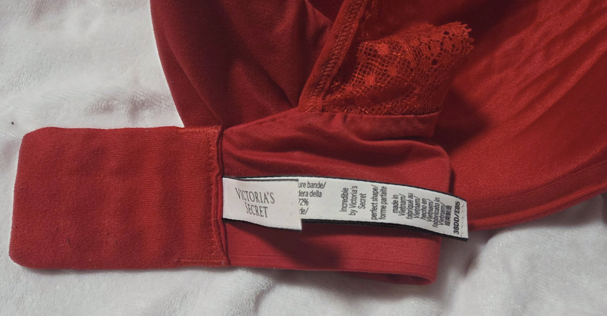 VS Red Incredible Wireless Contour T-Shirt Bra Convertible Straps ~ 38DD POS Nerds
