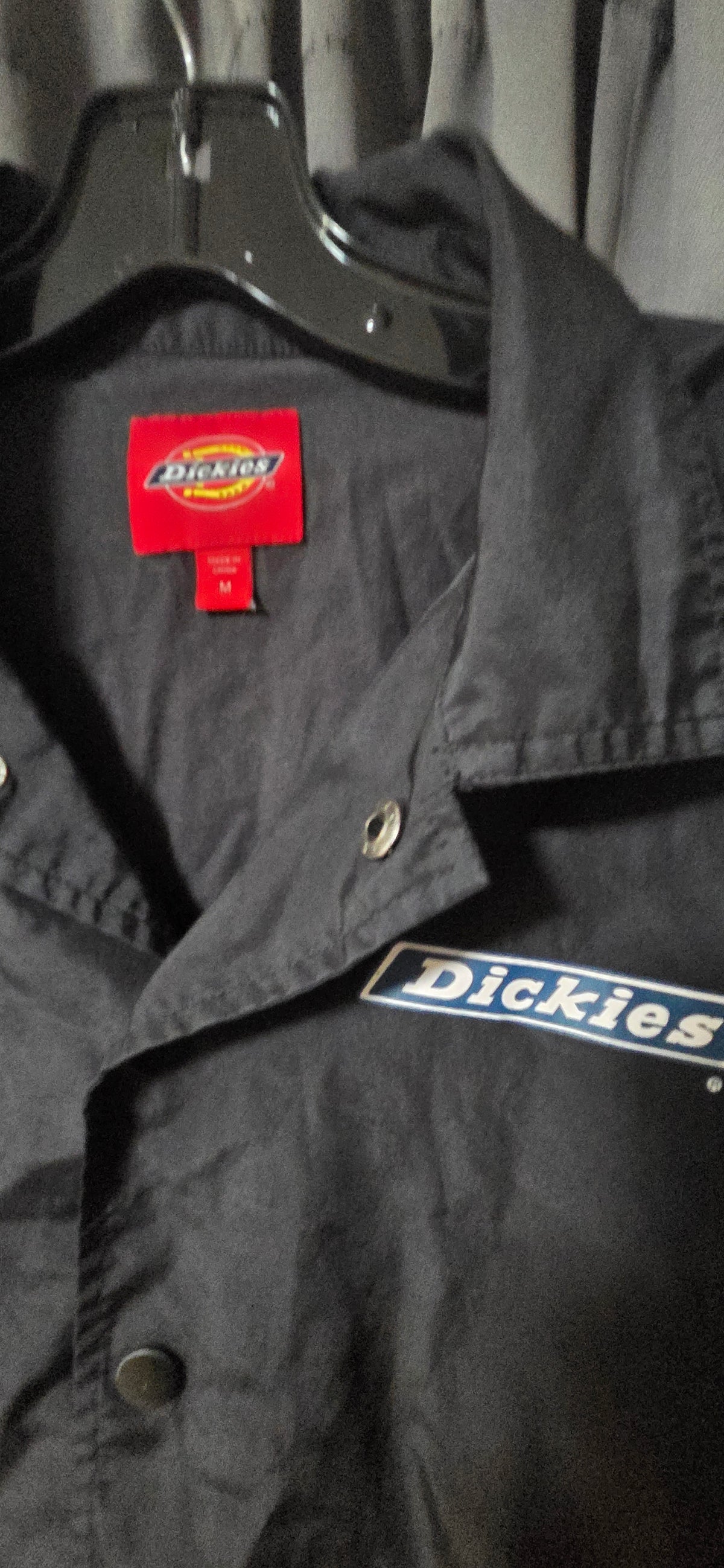 Vintage / Retro Dickies Black Nylon Snap-Front Coaches Jacket – Women's  M POS Nerds