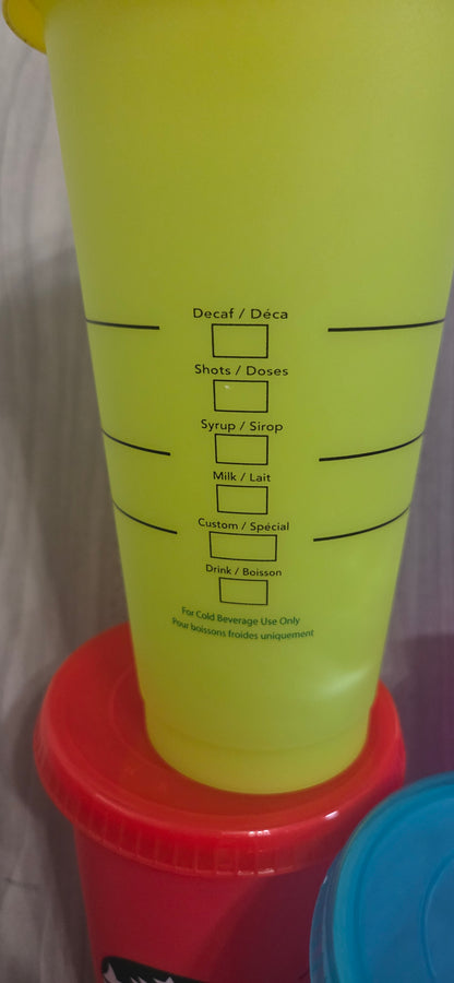 Starbucks Color Changing Reusable Cold Cups with Lids (Set of 5) POS Nerds