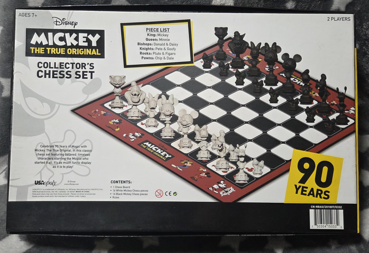 Disney Mickey Mouse The True Original Collector's Chess Set 90th Anniversary POS Nerds