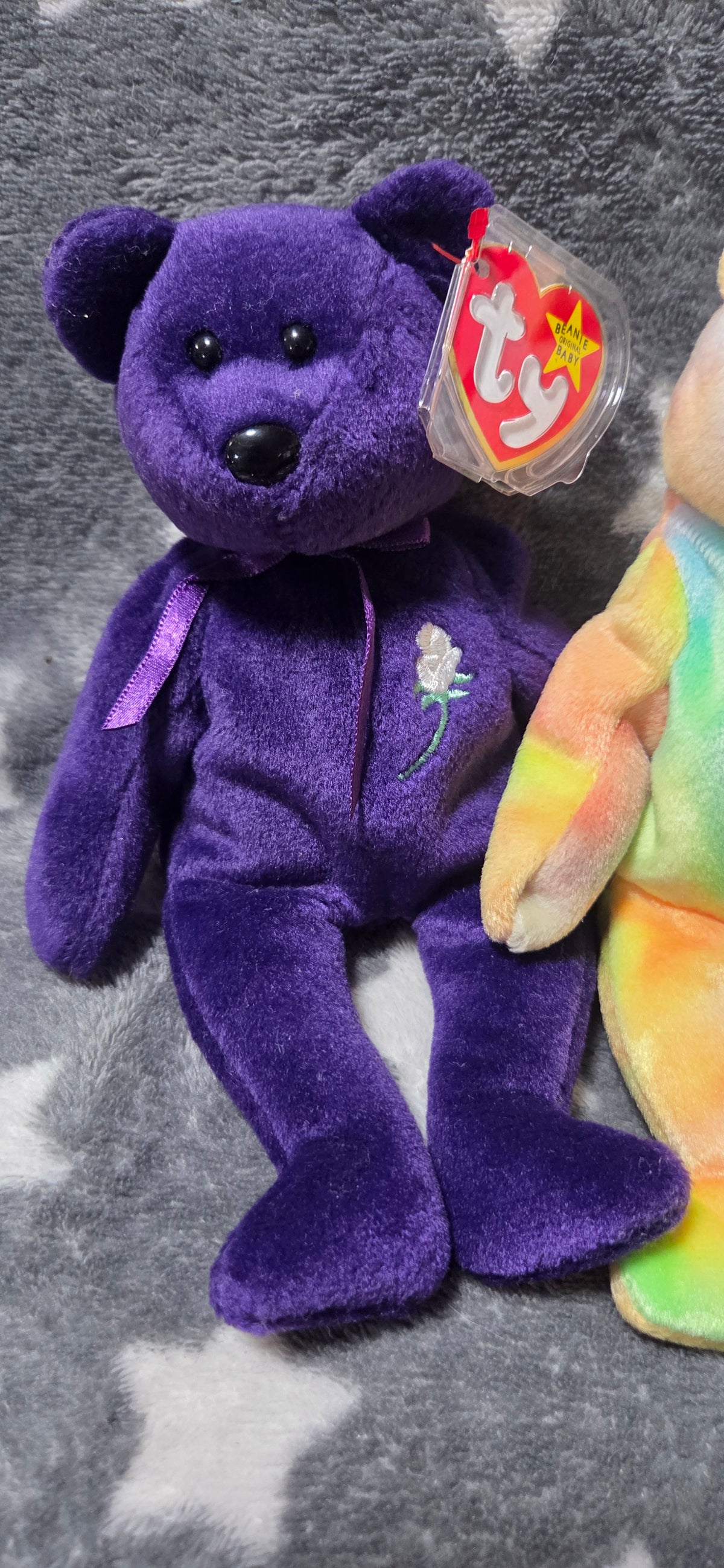 6-Vintage Ty Beanie Babies-Spooky, Princess, Peace, Millennium, Erin & 2000 Bear POS Nerds