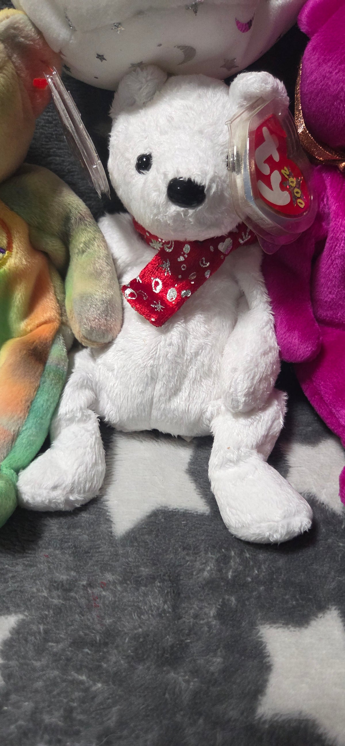 6-Vintage Ty Beanie Babies-Spooky, Princess, Peace, Millennium, Erin & 2000 Bear POS Nerds