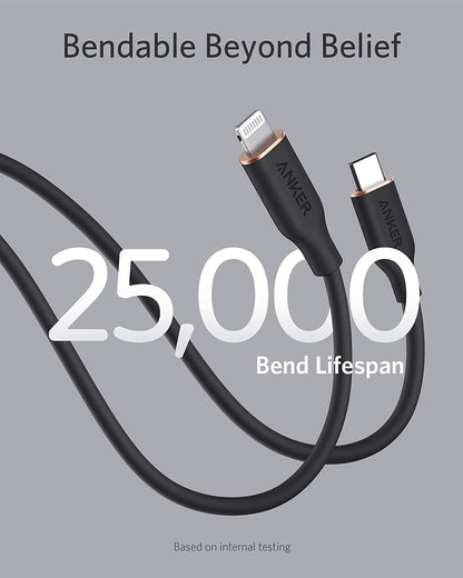 Anker <b>641</b> USB-C to Lightning Cable (Flow, 3 ft Silicone) Anker