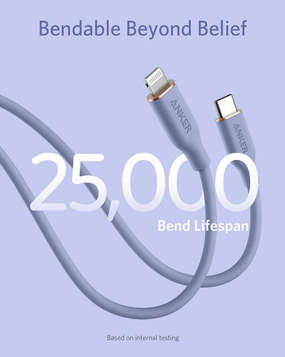 Anker <b>641</b> USB-C to Lightning Cable (Flow, 3 ft Silicone) Anker