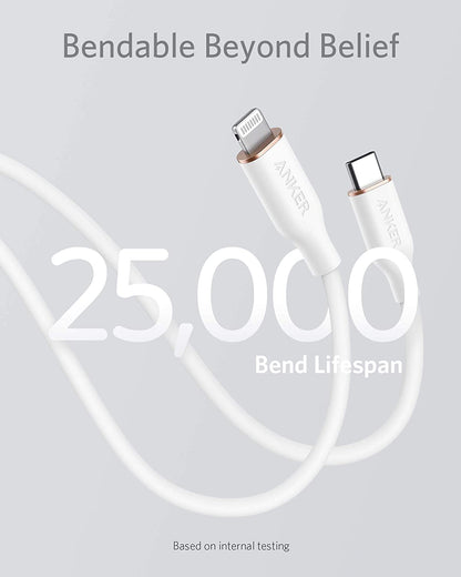 Anker <b>641</b> USB-C to Lightning Cable (Flow, 3 ft Silicone) Anker