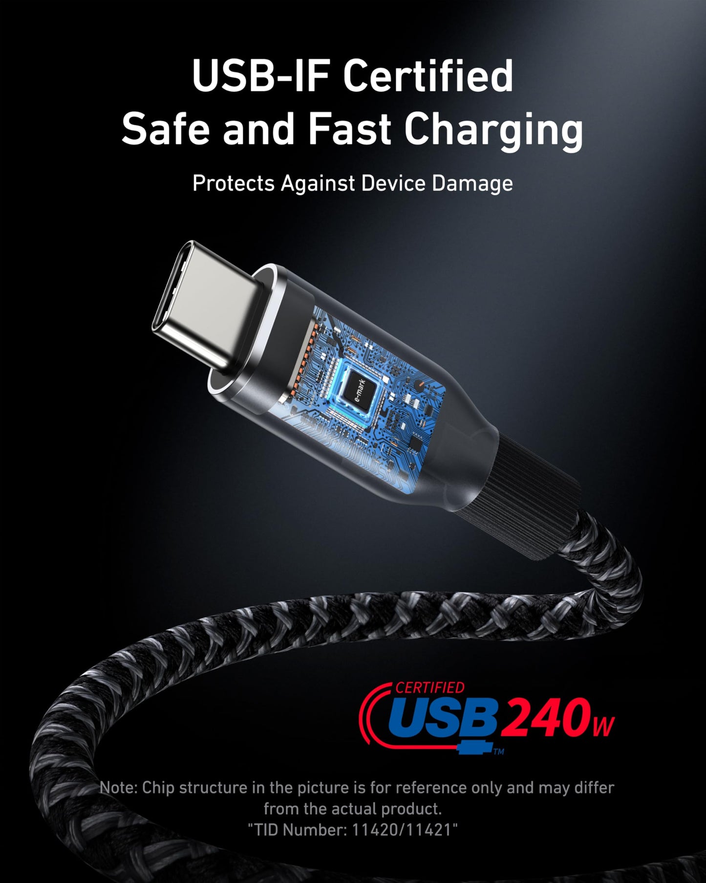 Anker Prime USB-C to USB-C Cable (240W, Upcycled-Braided) Anker