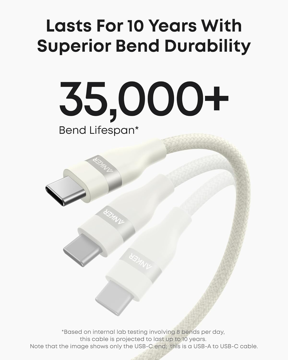 Anker USB-A to USB-C Cable (3 ft / 6 ft, Upcycled-Braided) Anker