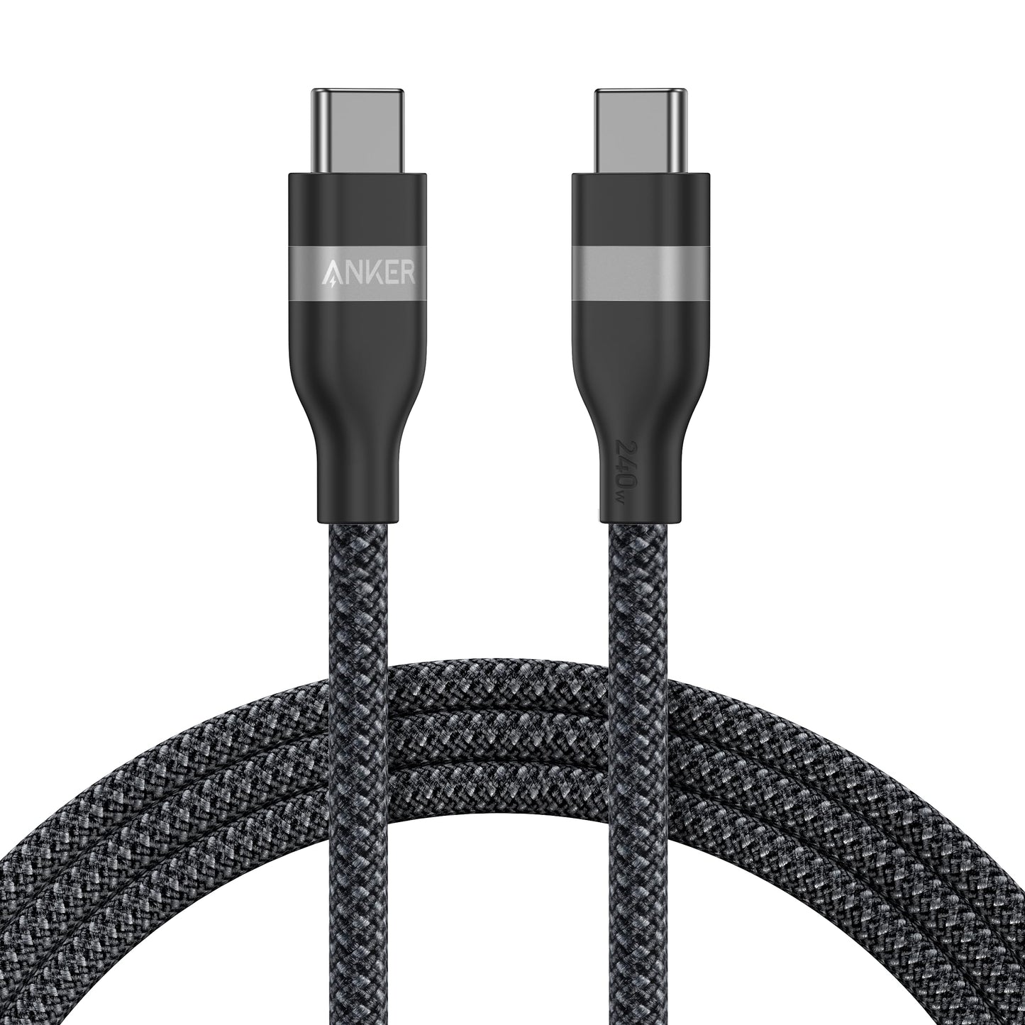 Anker USB-C to USB-C Cable (3 ft / 6 ft, 240W, Upcycled-Braided) Anker