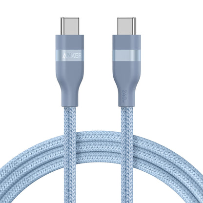 Anker USB-C to USB-C Cable (3 ft / 6 ft, 240W, Upcycled-Braided) Anker